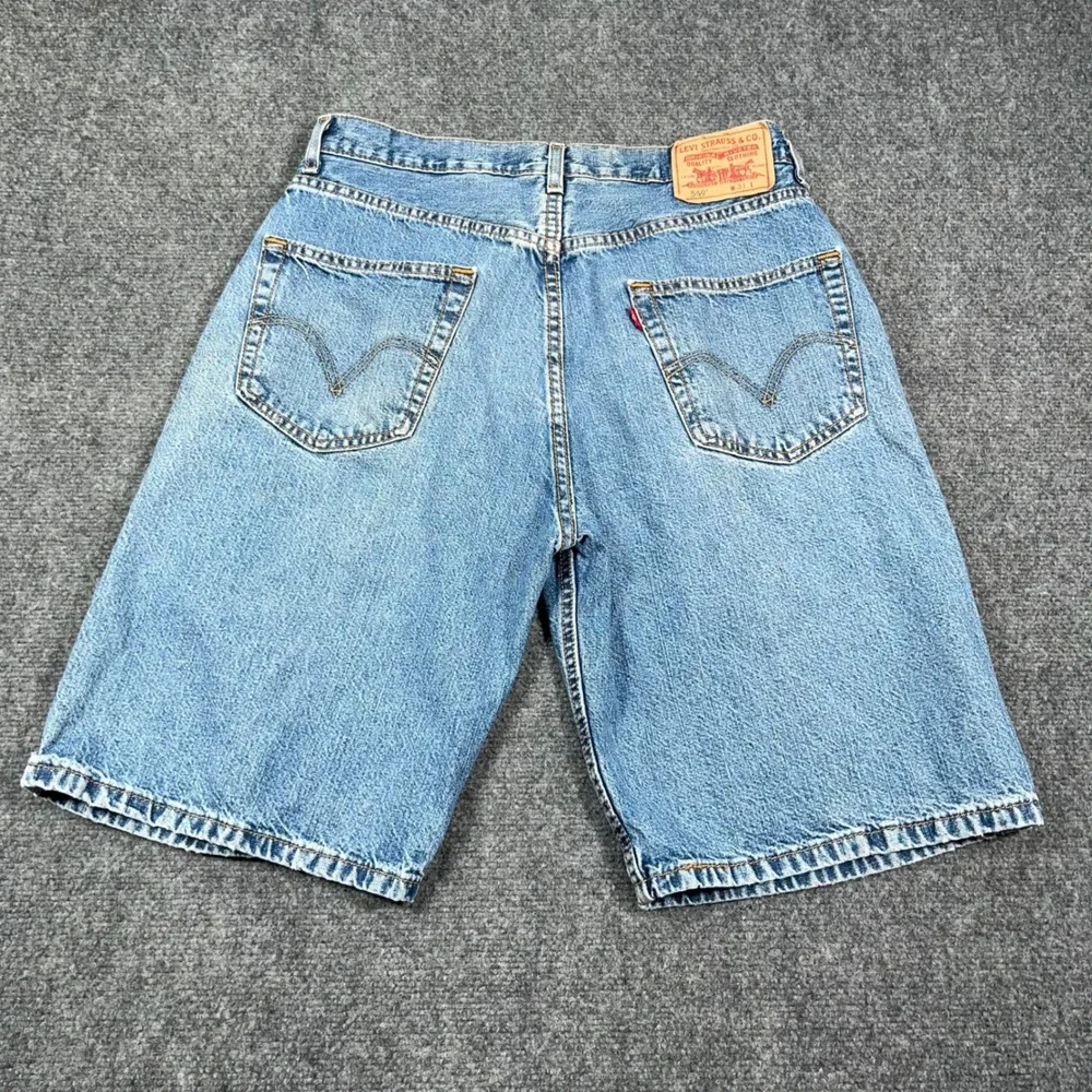 VTG '05 Levi's 569 Loose Straight Denim Jean Shorts Mens 31 Blue Dad Grilling